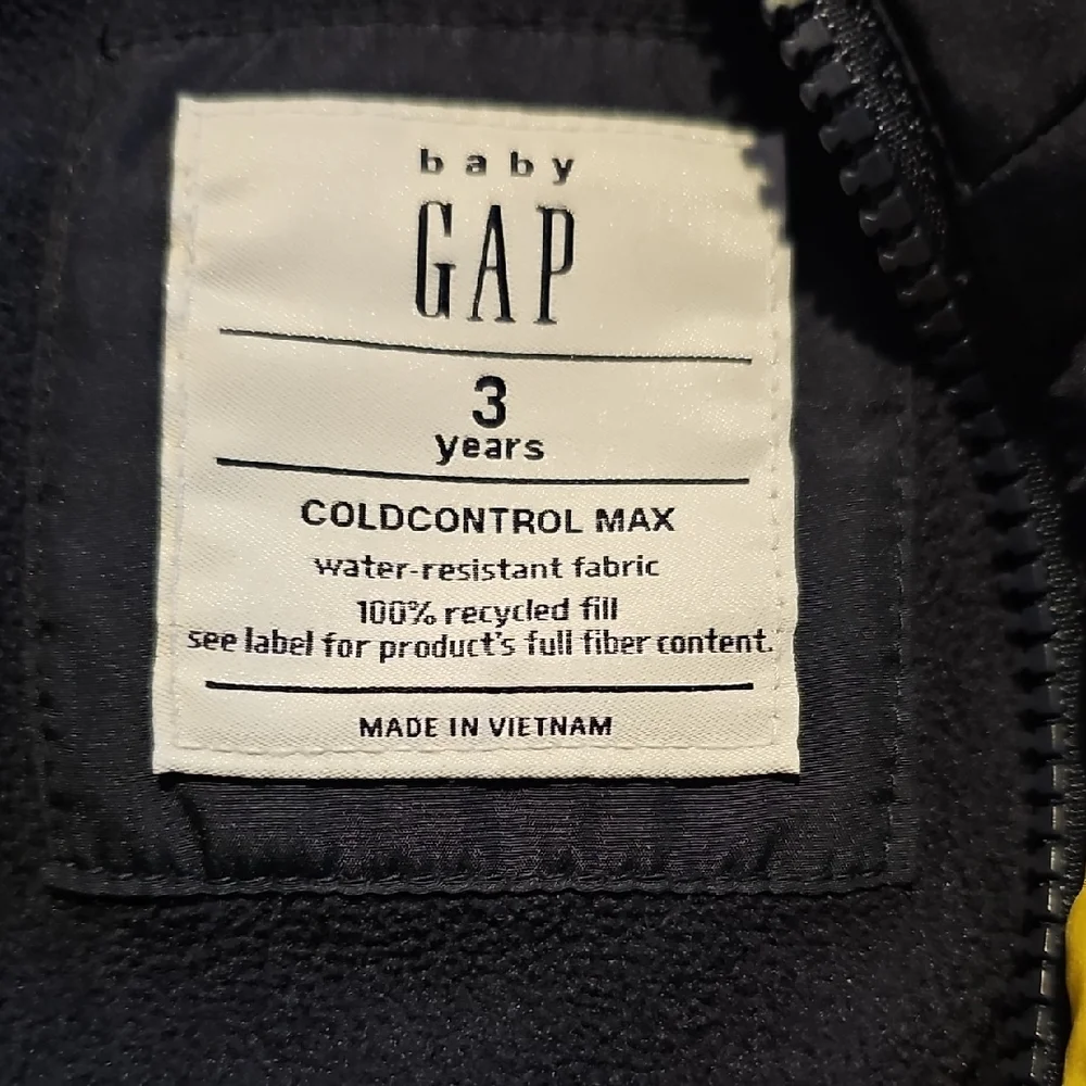 Baby GAP Hooded Puffer Jacket Coldcontrol 3 Years Stripe  Boy Girl Toddler Coat